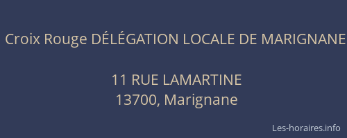 Croix Rouge DÉLÉGATION LOCALE DE MARIGNANE