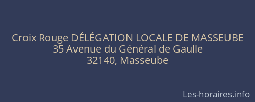Croix Rouge DÉLÉGATION LOCALE DE MASSEUBE