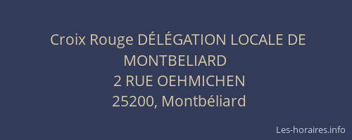 Croix Rouge DÉLÉGATION LOCALE DE MONTBELIARD