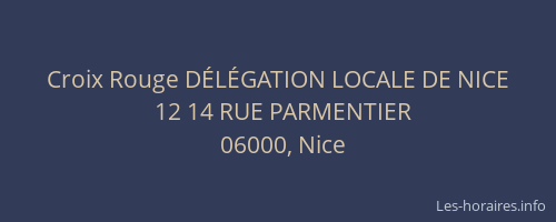 Croix Rouge DÉLÉGATION LOCALE DE NICE