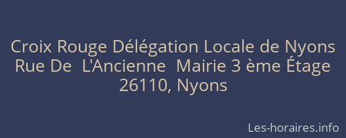Croix Rouge Délégation Locale de Nyons
