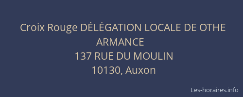 Croix Rouge DÉLÉGATION LOCALE DE OTHE ARMANCE