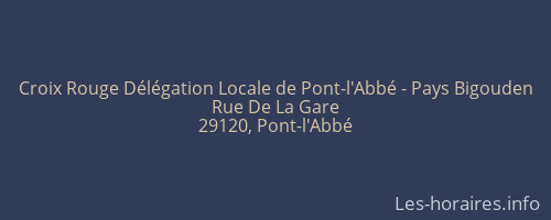 Croix Rouge Délégation Locale de Pont-l'Abbé - Pays Bigouden