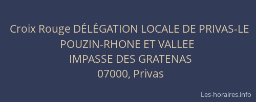 Croix Rouge DÉLÉGATION LOCALE DE PRIVAS-LE POUZIN-RHONE ET VALLEE