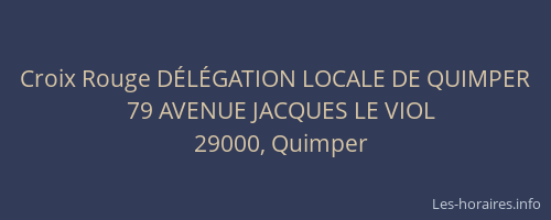 Croix Rouge DÉLÉGATION LOCALE DE QUIMPER