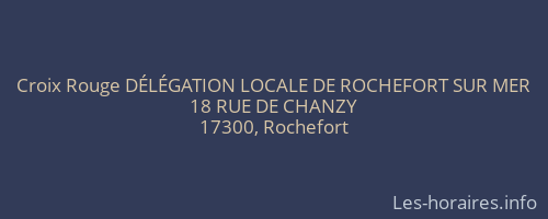 Croix Rouge DÉLÉGATION LOCALE DE ROCHEFORT SUR MER
