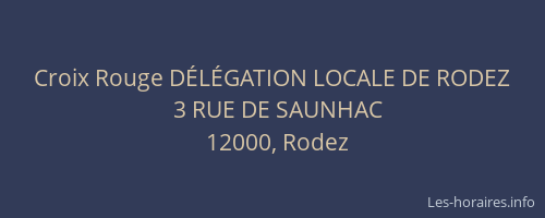 Croix Rouge DÉLÉGATION LOCALE DE RODEZ