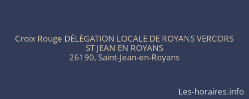 Croix Rouge DÉLÉGATION LOCALE DE ROYANS VERCORS