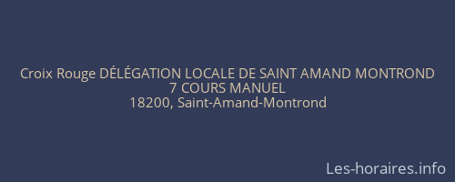 Croix Rouge DÉLÉGATION LOCALE DE SAINT AMAND MONTROND