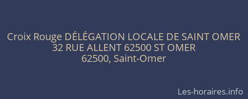 Croix Rouge DÉLÉGATION LOCALE DE SAINT OMER