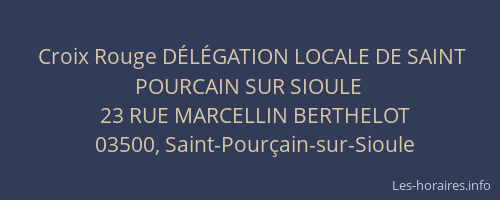 Croix Rouge DÉLÉGATION LOCALE DE SAINT POURCAIN SUR SIOULE
