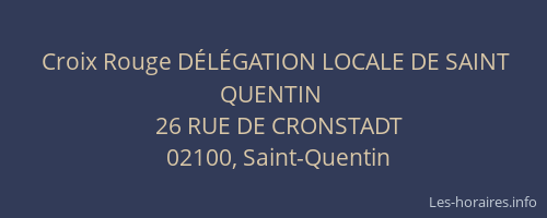Croix Rouge DÉLÉGATION LOCALE DE SAINT QUENTIN
