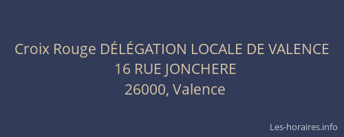 Croix Rouge DÉLÉGATION LOCALE DE VALENCE