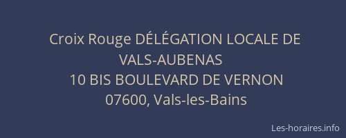 Croix Rouge DÉLÉGATION LOCALE DE VALS-AUBENAS