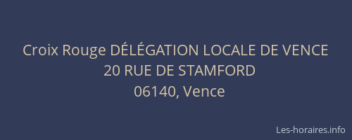 Croix Rouge DÉLÉGATION LOCALE DE VENCE