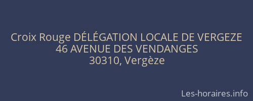 Croix Rouge DÉLÉGATION LOCALE DE VERGEZE