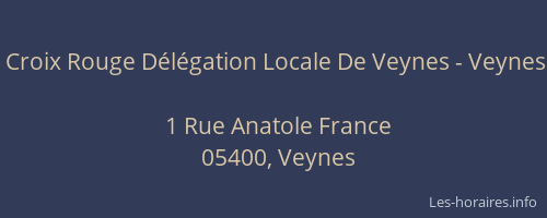 Croix Rouge Délégation Locale De Veynes - Veynes