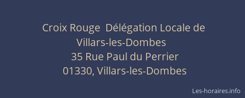 Croix Rouge  Délégation Locale de Villars-les-Dombes