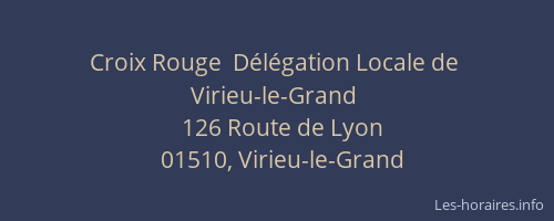 Croix Rouge  Délégation Locale de   Virieu-le-Grand