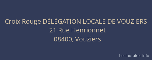 Croix Rouge DÉLÉGATION LOCALE DE VOUZIERS