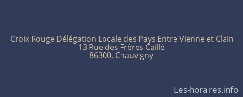 Croix Rouge Délégation Locale des Pays Entre Vienne et Clain