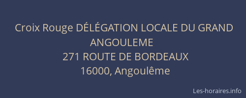 Croix Rouge DÉLÉGATION LOCALE DU GRAND ANGOULEME