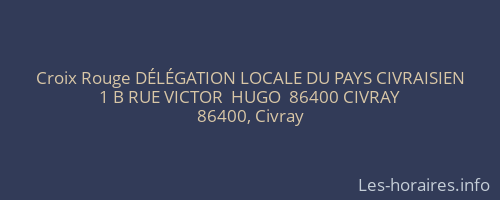Croix Rouge DÉLÉGATION LOCALE DU PAYS CIVRAISIEN