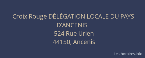 Croix Rouge DÉLÉGATION LOCALE DU PAYS D'ANCENIS