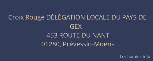 Croix Rouge DÉLÉGATION LOCALE DU PAYS DE GEX