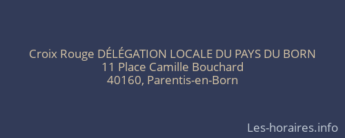Croix Rouge DÉLÉGATION LOCALE DU PAYS DU BORN