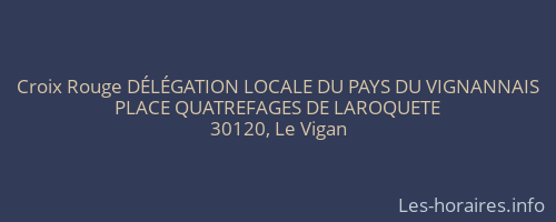 Croix Rouge DÉLÉGATION LOCALE DU PAYS DU VIGNANNAIS