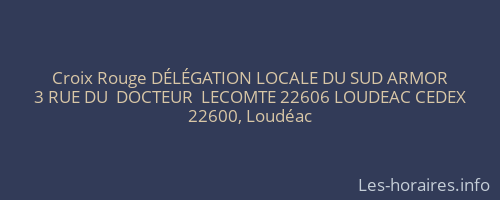 Croix Rouge DÉLÉGATION LOCALE DU SUD ARMOR