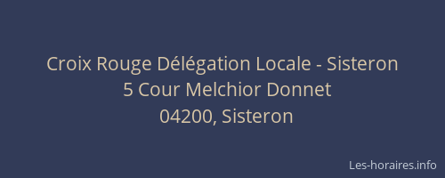 Croix Rouge Délégation Locale - Sisteron