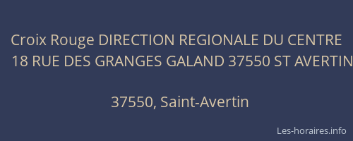 Croix Rouge DIRECTION REGIONALE DU CENTRE