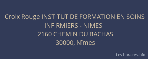 Croix Rouge INSTITUT DE FORMATION EN SOINS INFIRMIERS - NIMES