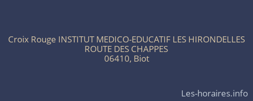 Croix Rouge INSTITUT MEDICO-EDUCATIF LES HIRONDELLES