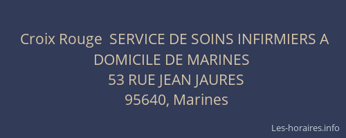 Croix Rouge  SERVICE DE SOINS INFIRMIERS A DOMICILE DE MARINES