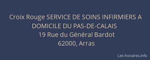 Croix Rouge SERVICE DE SOINS INFIRMIERS A DOMICILE DU PAS-DE-CALAIS