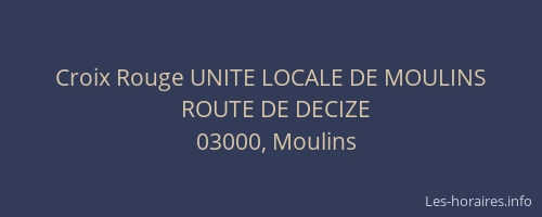 Croix Rouge UNITE LOCALE DE MOULINS