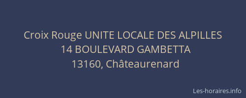 Croix Rouge UNITE LOCALE DES ALPILLES