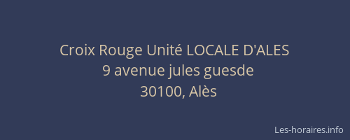 Croix Rouge Unit&eacute; LOCALE D'ALES