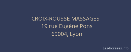 CROIX-ROUSSE MASSAGES