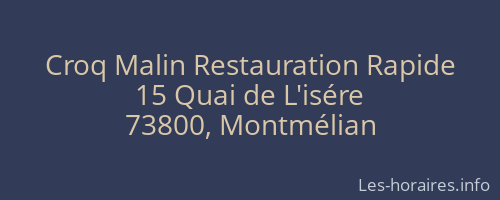 Croq Malin Restauration Rapide
