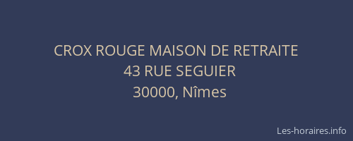 CROX ROUGE MAISON DE RETRAITE