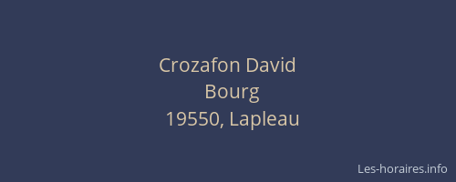 Crozafon David