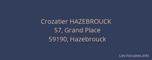 Crozatier HAZEBROUCK