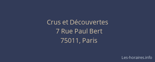 Crus et Découvertes
