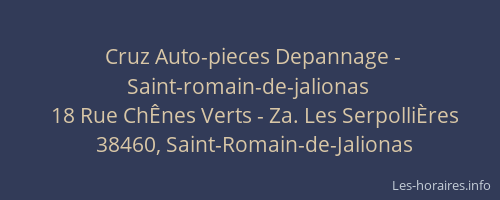 Cruz Auto-pieces Depannage - Saint-romain-de-jalionas
