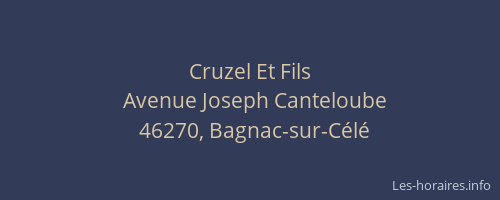Cruzel Et Fils