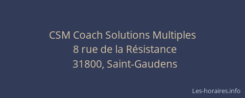 CSM Coach Solutions Multiples